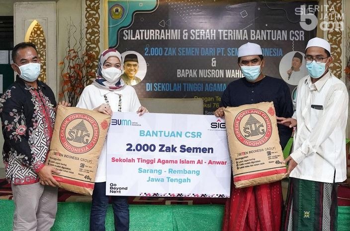 SIG Bantu 2.000 Sak Semen untuk Pembangunan Gedung STAI Al Anwar Rembang