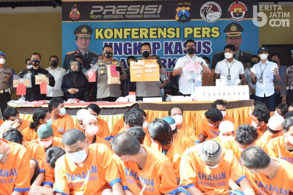 Dua Pekan, Polresta Sidoarjo Ungkap 79 Kasus Narkoba