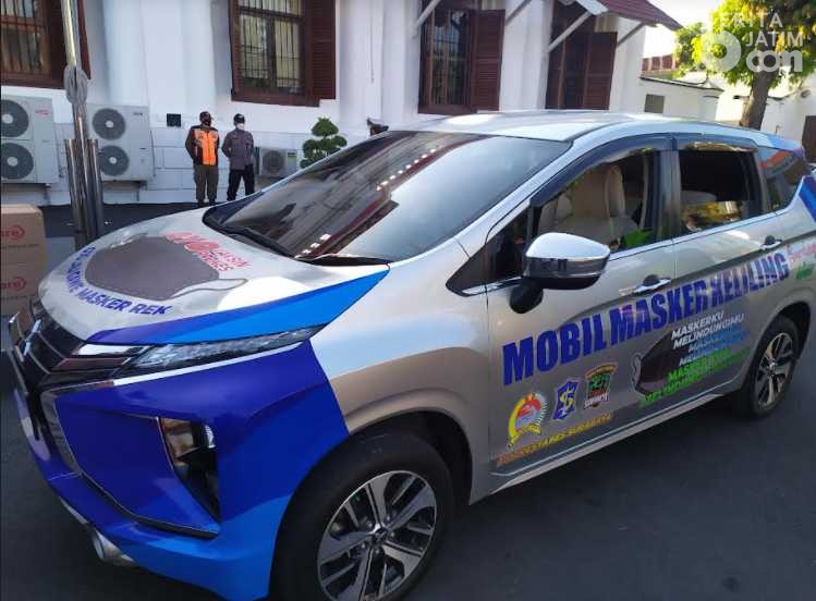 Polrestabes Surabaya Luncurkan dua Mobil Masker Sasar Pasar