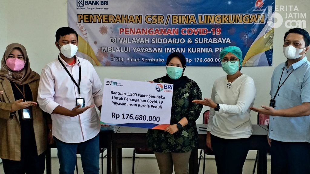 BRI Serahkan CSR Bantuan Sembako ke Yayasan Insan Kurnia Peduli