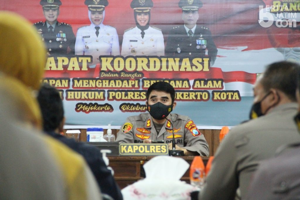 Antisipasi Bencana Alam, Polresta Mojokerto Gelar Rapat Koordinasi
