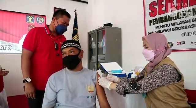 Vaksinasi Gelombang 7, Tinggal Tersisa 15 Warga Binaan Lapas Klas IIB Mojokerto