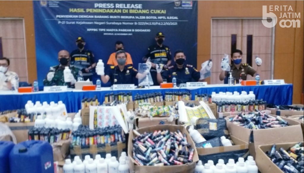 Bea Cukai Sidoarjo Gerebek Lokasi Pengolahan Liquid Vape Ilegal