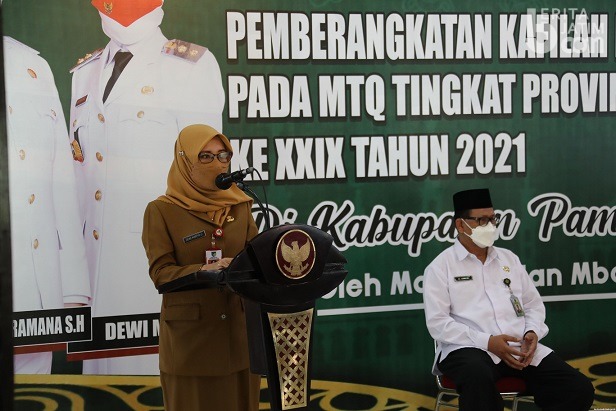 Wabup Kediri Berangkatkan Kafilah MTQ ke Pamekasan