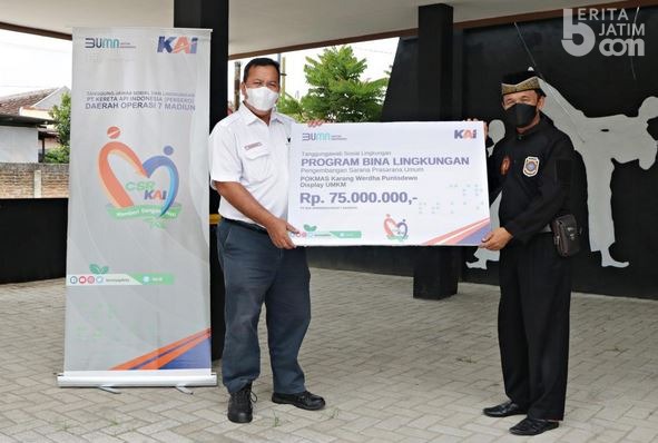Daop 7 Beri Bantuan Rp 75 Juta pada Pokmas di Madiun