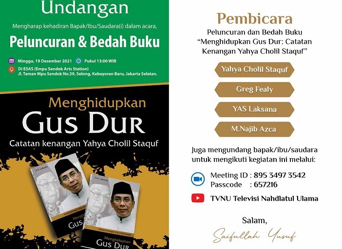 Gus Ipul: Gus Yahya Menghidupkan Gus Dur