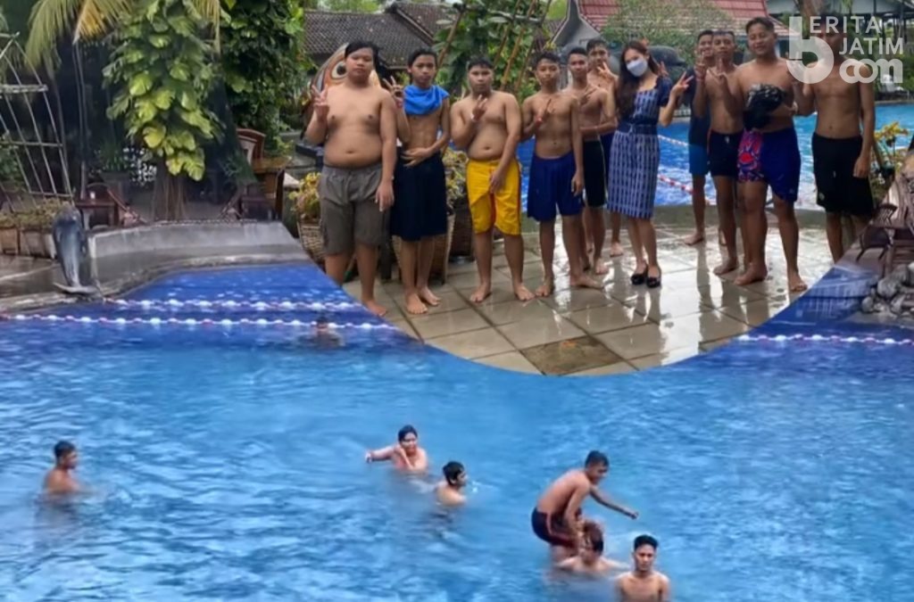 Mbak Rere Anggota DPRD Kota Kediri Ajak Anak Yatim Berenang Hari Natal