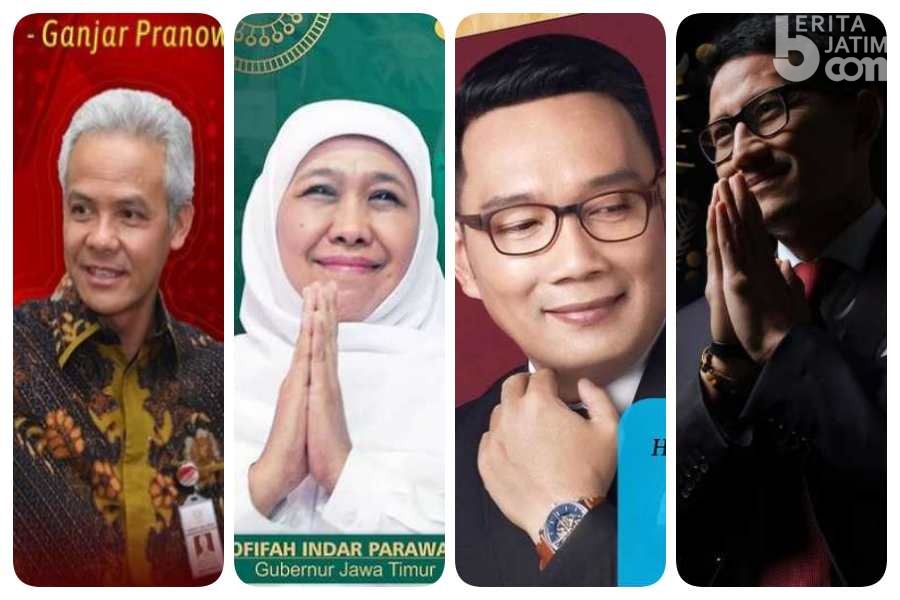 Survei Calon Presiden, Ganjar, Khofifah, Ridwan Kamil, dan Sandiaga Tokoh Paling Disukai