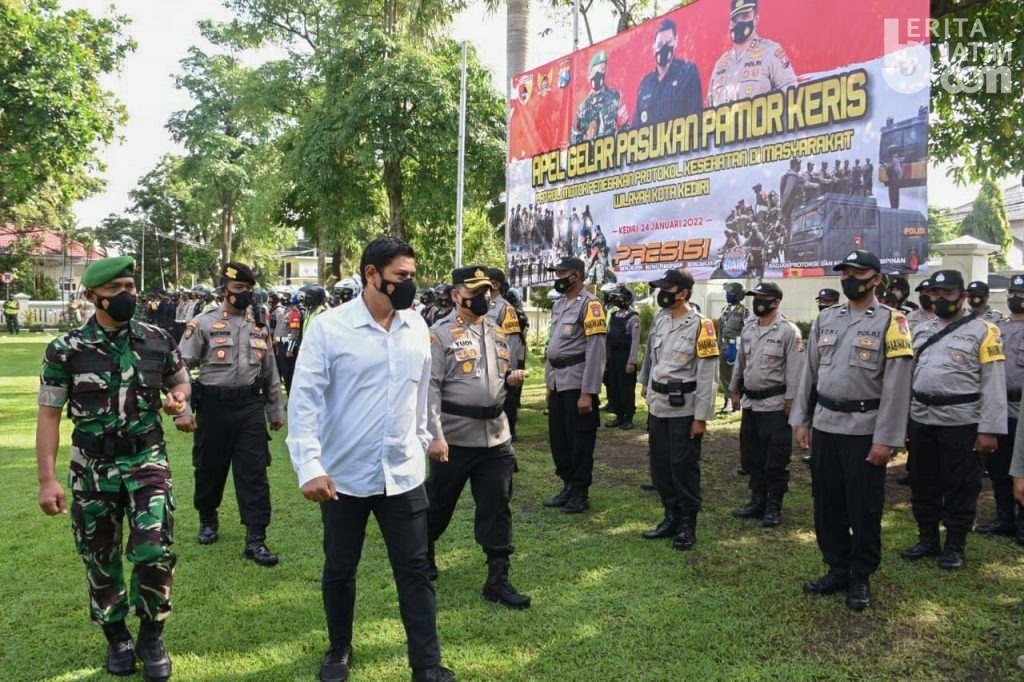 Cegah Omicron, Wali Kota Kediri Pimpin Apel Gelar Pasukan Pamor Keris