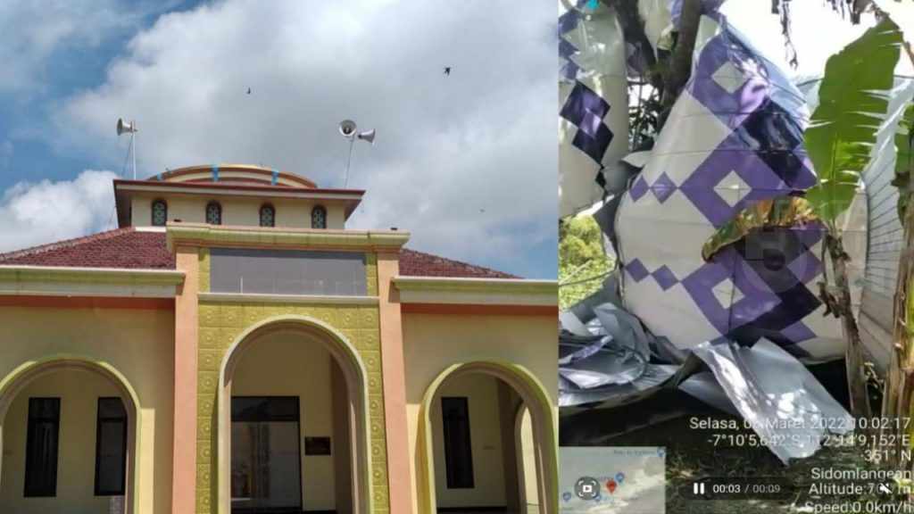 Kubah Masjid dan Atap Sekolah di Lamongan Rusak Tersapu Angin