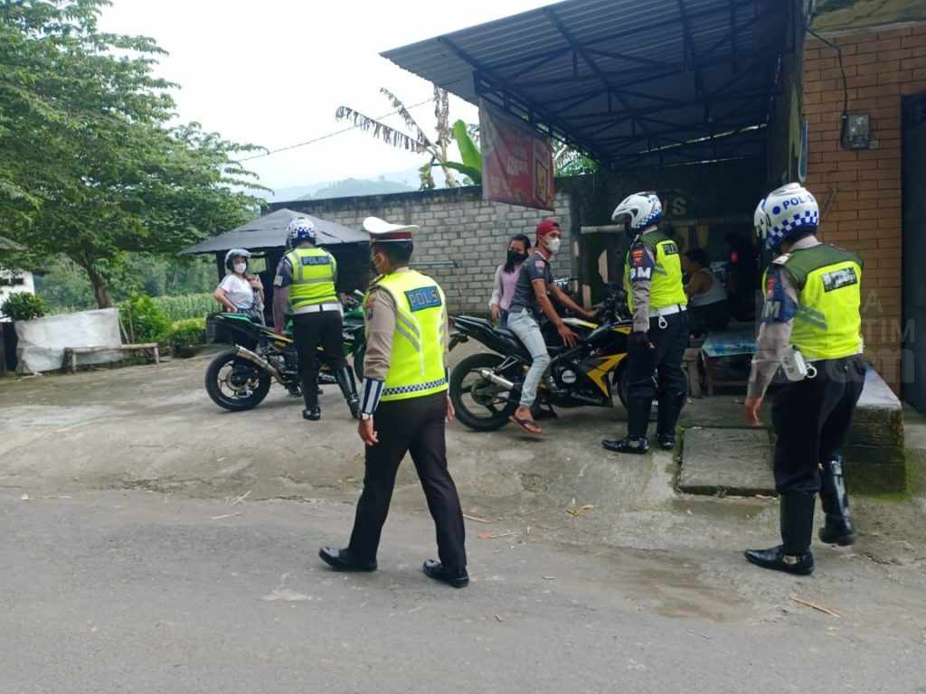 Razia di Kawasan Waduk Siman Kediri, Polisi Jaring Puluhan Motor Knalpot Brong