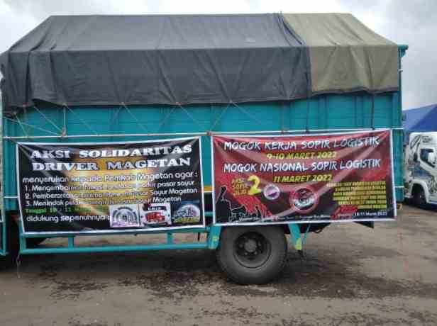 Belasan Pengemudi Angkutan Barang di Magetan Gelar Aksi Solidaritas, Ini Tuntutannya