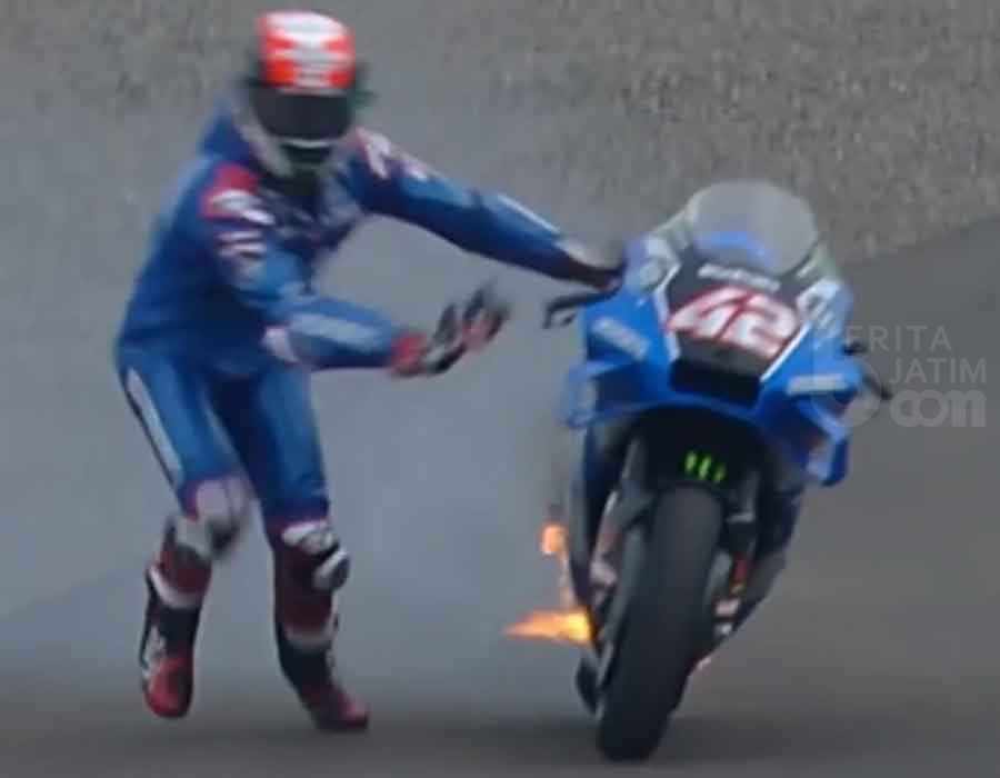 Detik-detik Motor Alex Rins Terbakar Saat Latihan MotoGP di Mandalika, Balapan Langsung Dihentikan