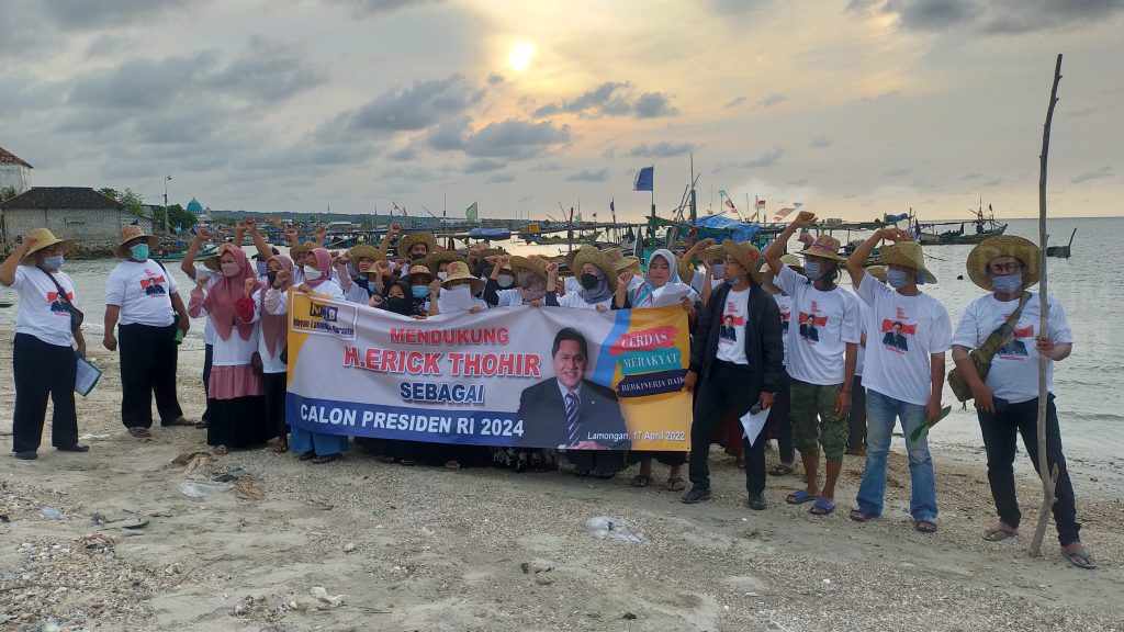 Yel-Yel Erick Thohir Presiden 2024 Berkumandang di Pesisir Pantura Lamongan