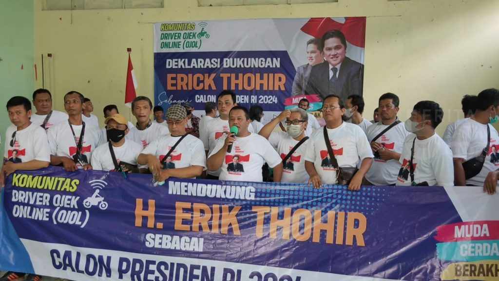 Driver Ojol Malang Deklarasi Dukung Erick Thohir Capres 2024