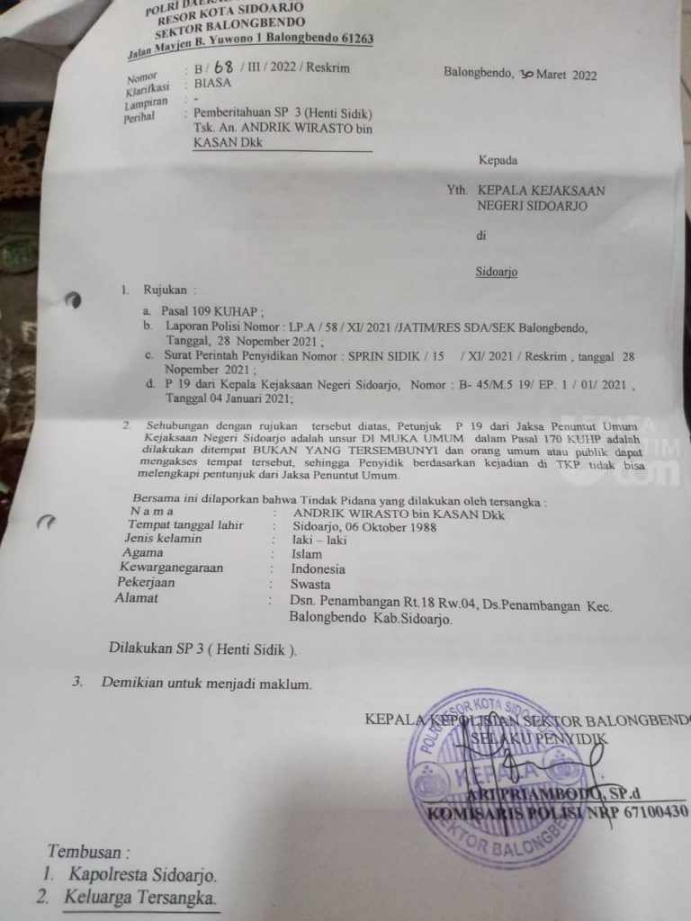 Berkas Mondar-mandir Sampai P-19, Selanjutnya Keluar SP3