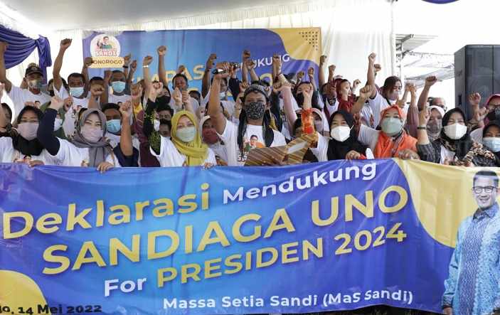 Massa Setia Sandi di Ponorogo Dukung Sandiaga Uno di Pilpres 2024