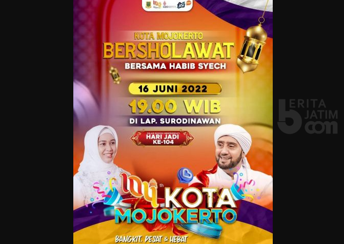 Sambut Hari Jadi Ke-104, Pemkot Ajak Warga Kota Mojokerto Bersholawat