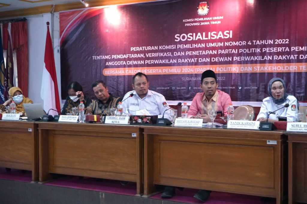 KPU Jatim Sosialisasi Pendaftaran, Verifikasi dan Penetapan Parpol Pemilu 2024