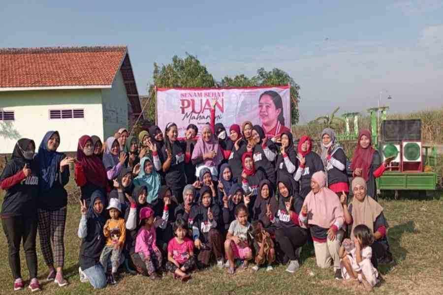 Senam Sehat Puan Maharani di Balerejo Madiun Dibanjiri emak-emak