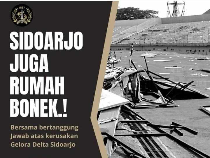 Bonek Galang Dana Perbaikan Stadion Gelora Delta Sidoarjo