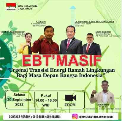 Bahas Potensi EBT, BEM Nusantara Jatim Galakkan Diskursus Transisi Energi Ramah Lingkungan