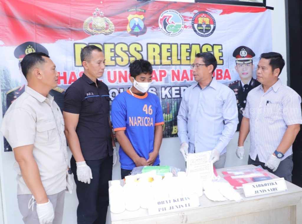 Polres Kediri Ringkus Pengedar Narkotika Lintas Pulau