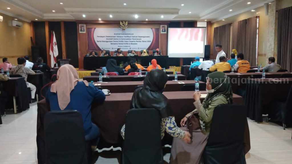 9 Parpol di Kabupaten Mojokerto Ikuti Rakor Tahapan Faktual Kepengurusan dan Keanggotaan