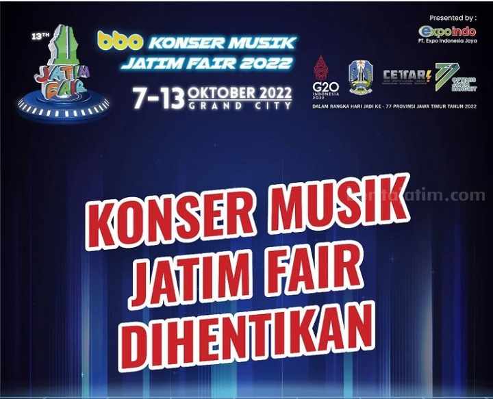 Konser Jatim Fair 2022 Dibatalkan, Ini Alasannya dan Cara Withdraw