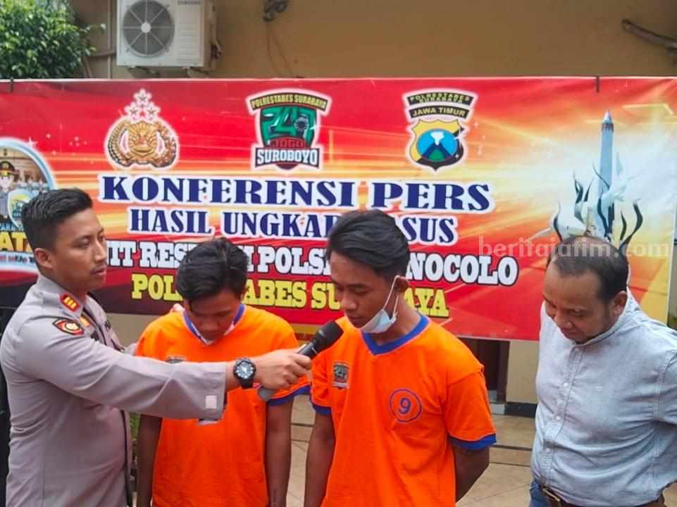 Belajar Jambret Terbaru dari Youtube, 2 Residivis Digulung Polsek Wonocolo