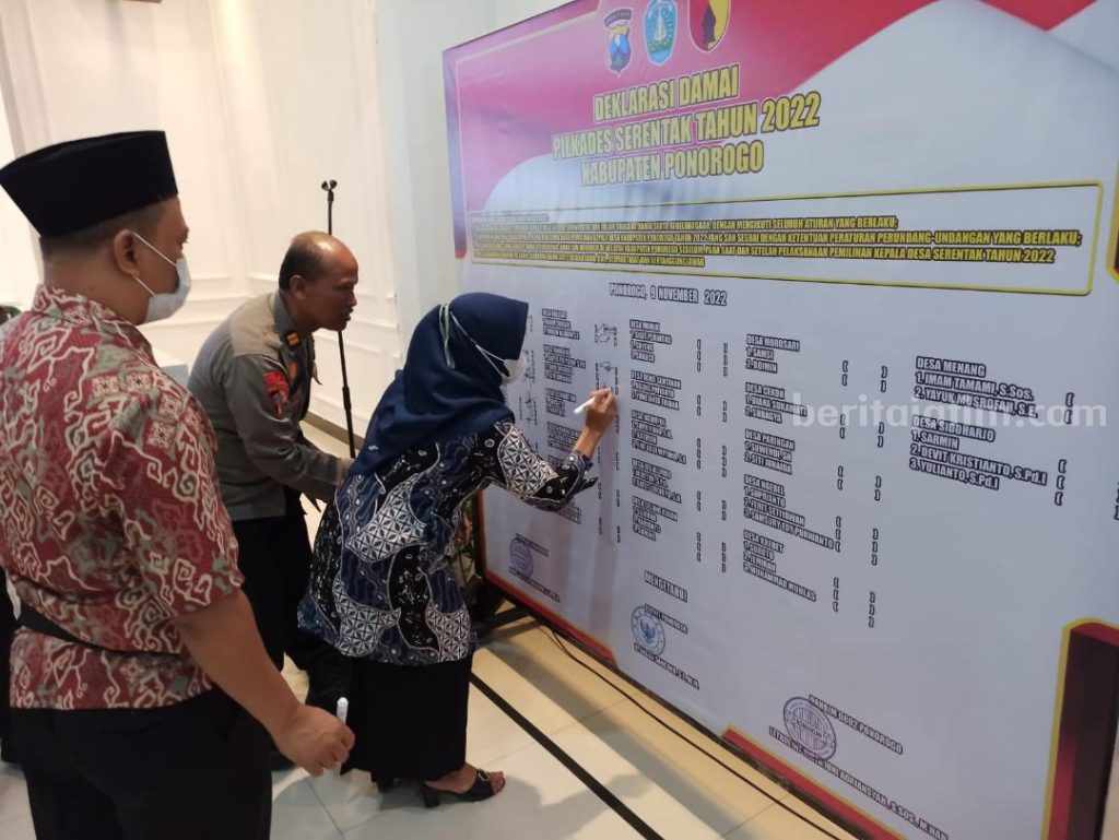 58 Cakades Deklarasi Damai pada Pilkades Serentak Ponorogo