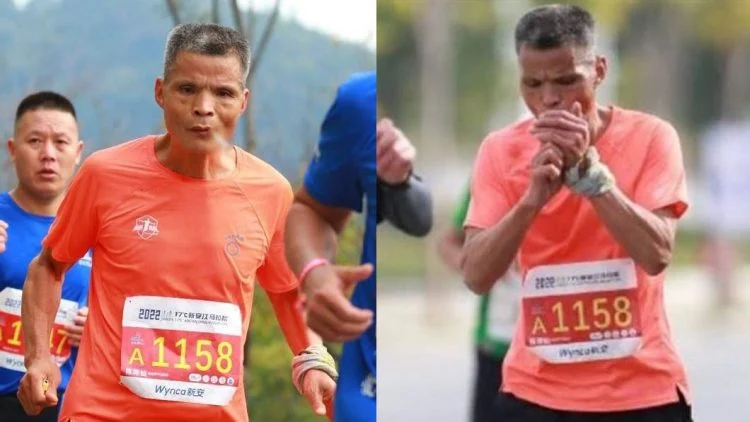 Viral di Medsos, Pria ini Lari Marathon Sambil Merokok