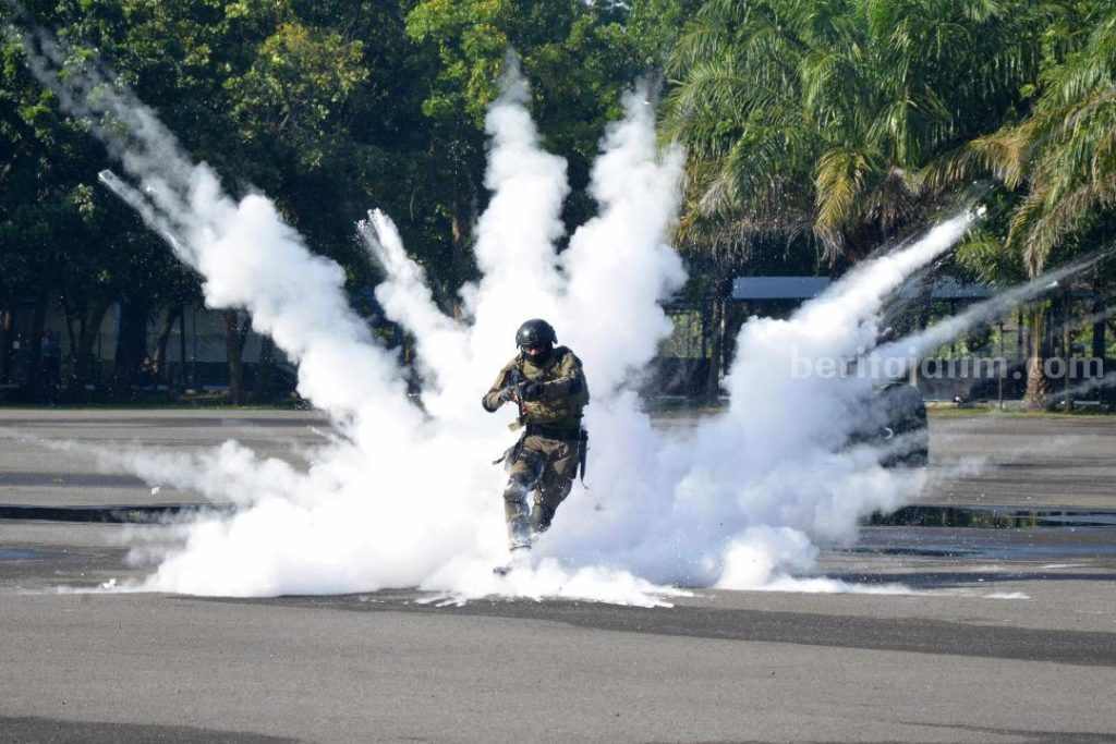 Demonstrasi Serangan Kilat oleh Regu Pandu Tempur Batalyon Infanteri 1 Marinir
