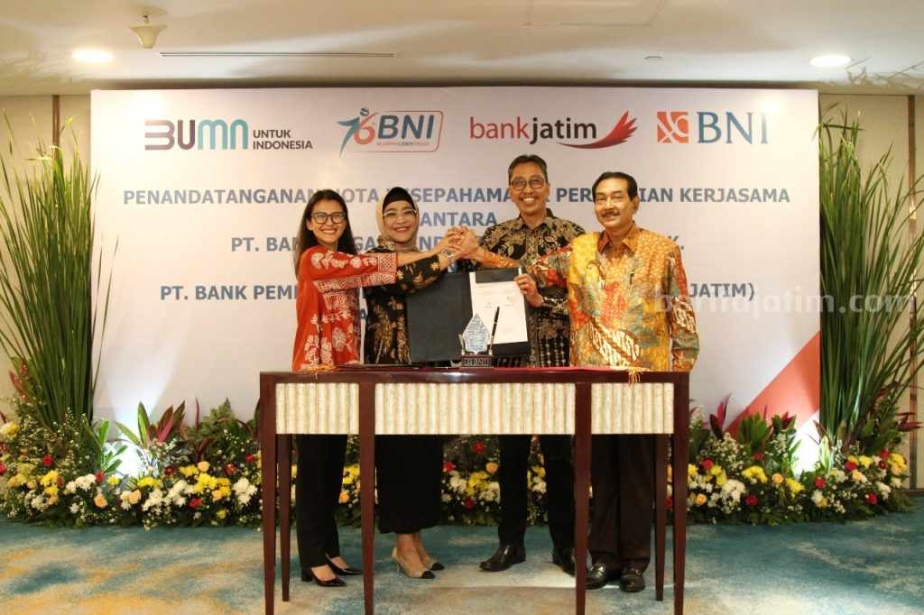 Bank Jatim dan BNI Mulai Lakukan Penguatan Ekonomi Digital Bersama
