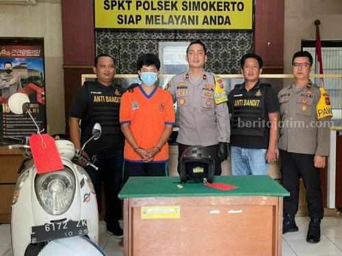 Dorong Motor Curian di Jalan, Warga Krembangan Surabaya Diringkus Polisi