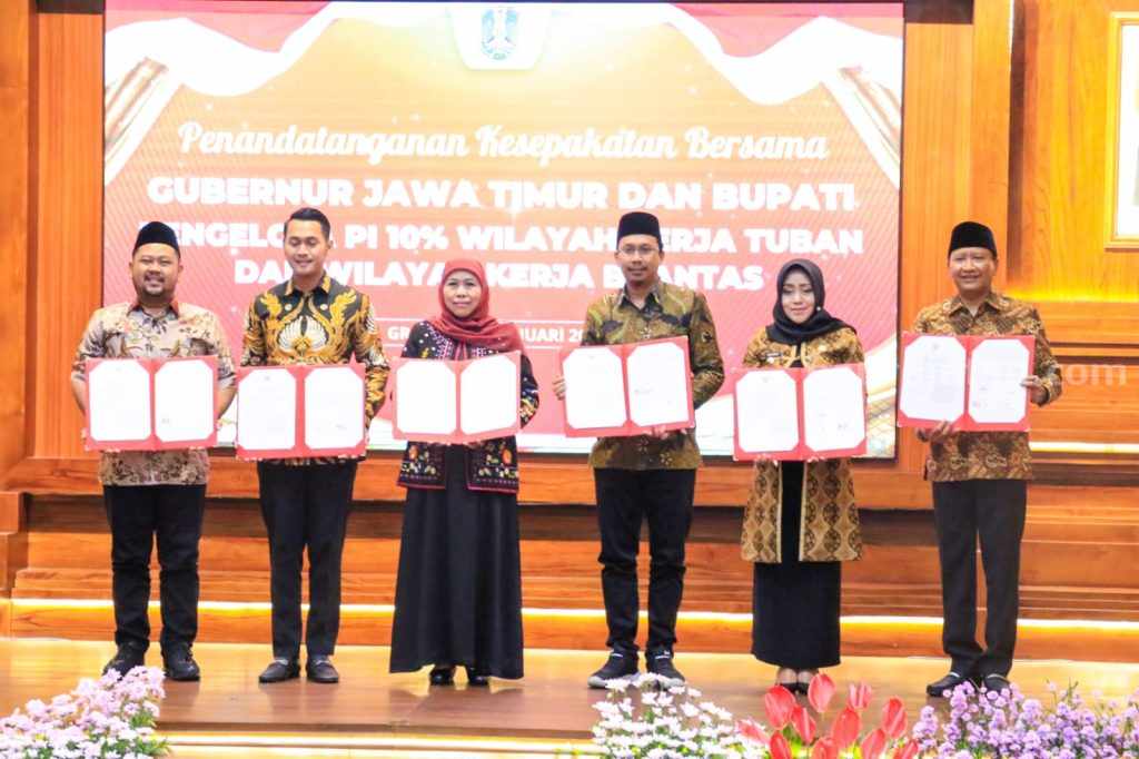 Tandatangani Kesepakatan Bersama Pengelolaan PI 10 Persen, Khofifah: Jadi Pengungkit Ekonomi