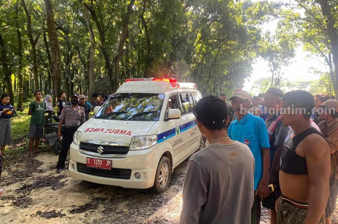 Pemuda tenggelam di Waduk Gondang Sugio, Lamongan yang berhasil ditemukan, Senin (20/2/2023).