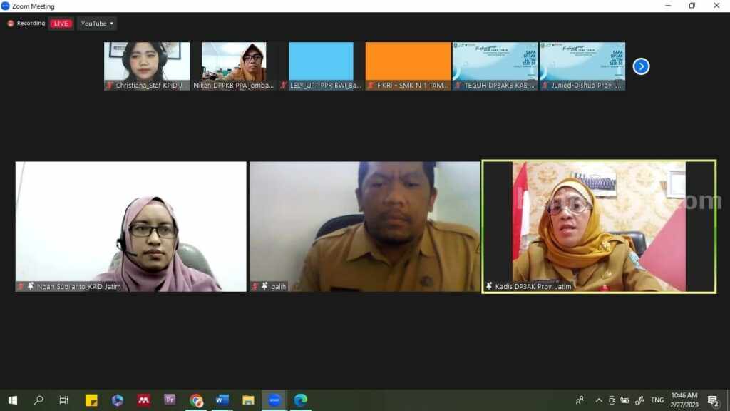 KPID Jatim Sebut Ketentuan Program Siaran Ramah Anak dan Perempuan, Apa Saja? Webinar yang diselenggarakan oleh KPID Jatim untuk mendorong terciptanya siaran ramah anak dan perempuan di lembaga penyiaran.