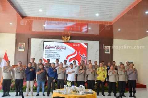 Anggota Komisi III DPR RI, Fraksi Gerindra Bimantoro Wiyono, saat berkunjung dan memberikan apresiasi kepada Polresta Mojokerto.