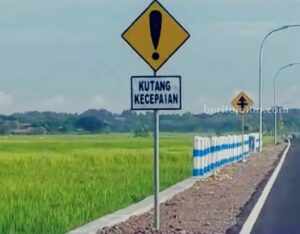 Rambu Lalu Lintas di JLS Sampang Jadi Korban Vandalisme Salah satu rambu lalu lintas di JLS Sampang (Foto: Zamachsari/beritajatim.com)