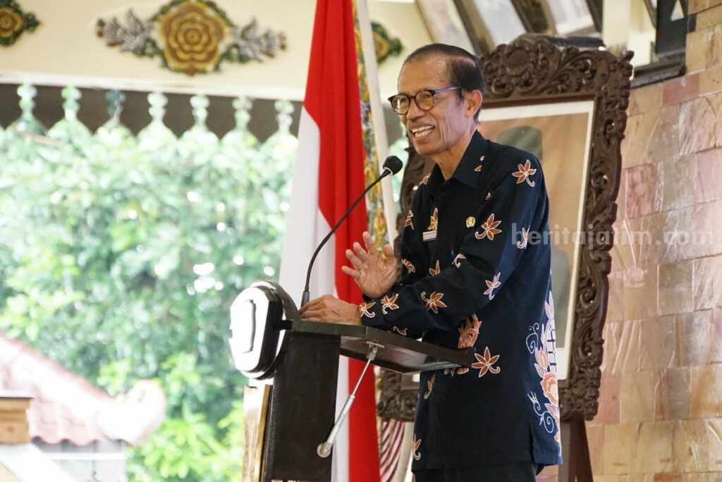 Bupati Magetan Suprawoto saat menghadiri rakor stunting di Pendapa Surya Graha, Kamis (9/2/2023)