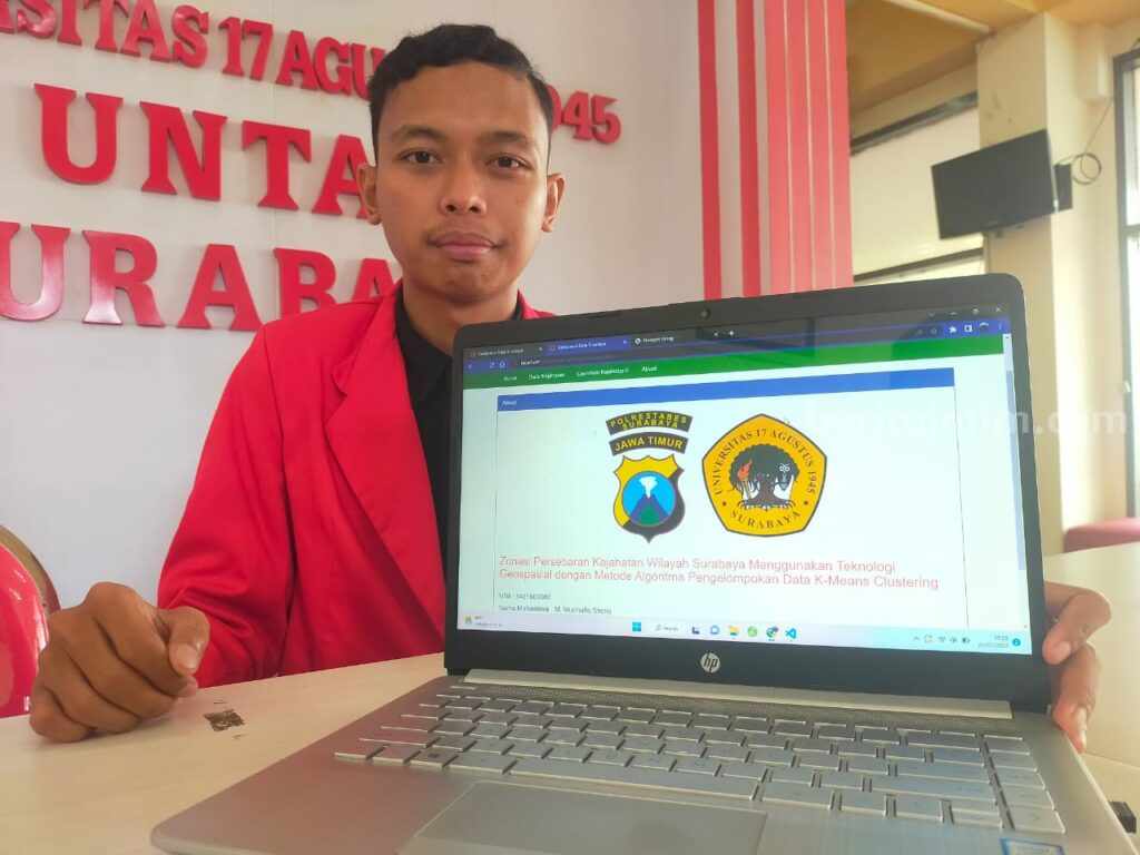 Marak Curanmor, Mahasiswa Untag Bikin Portal Zonasi Kejahatan di Surabaya Mahasiswa Untag Surabaya, M Mudhafiq Sholiq