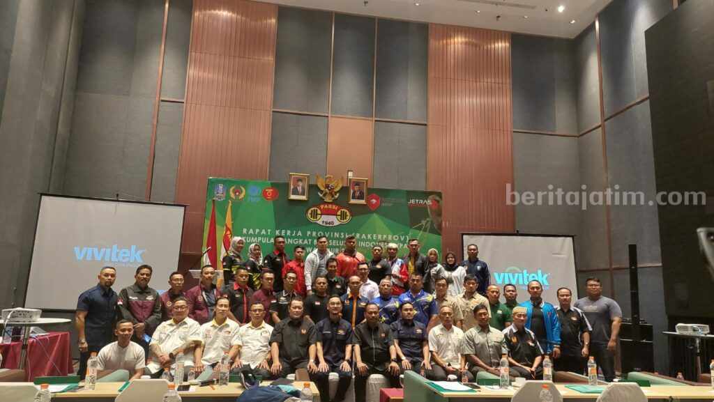 Harapan Tinggi KONI Jatim pada Cabor Angkat Besi Pengprov PABSI Jawa Timur saat Rakerprov di Hotel Haris Surabaya, Minggu (26/2/2023).
