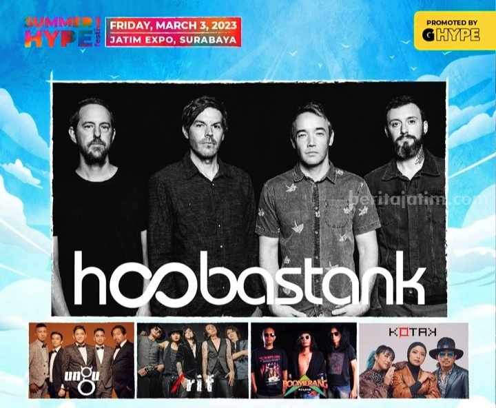 Poster Summerhype Festival, konser musik di Surabaya yang akan hadirkan Hoobastank, Ungu, dan beberapa musisi lainnya. (Sumber: Instagram @summerhype.festival)