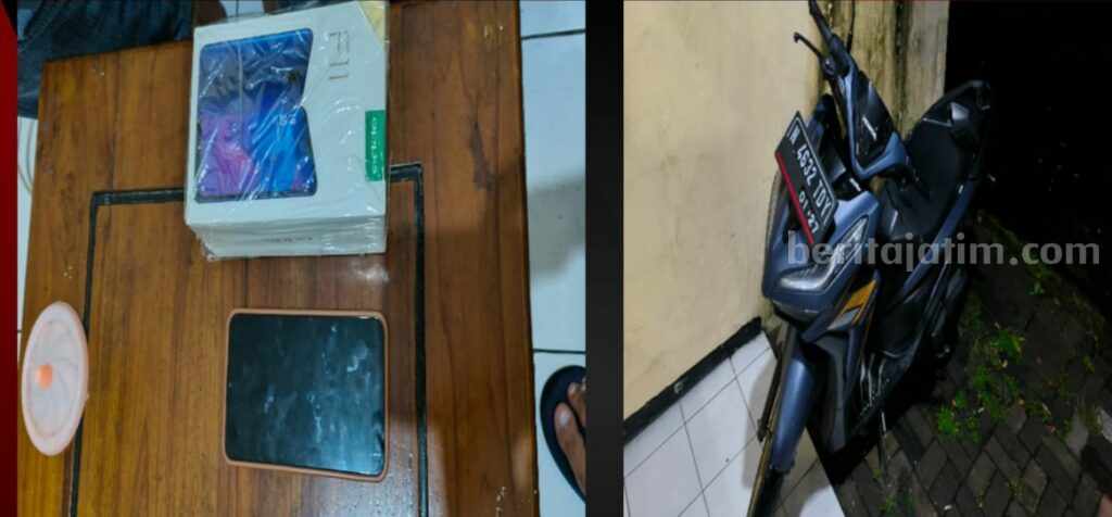 Barang bukti handphone dan sepeda motor milik korban Lalilatuz Zakiatus Sholikha