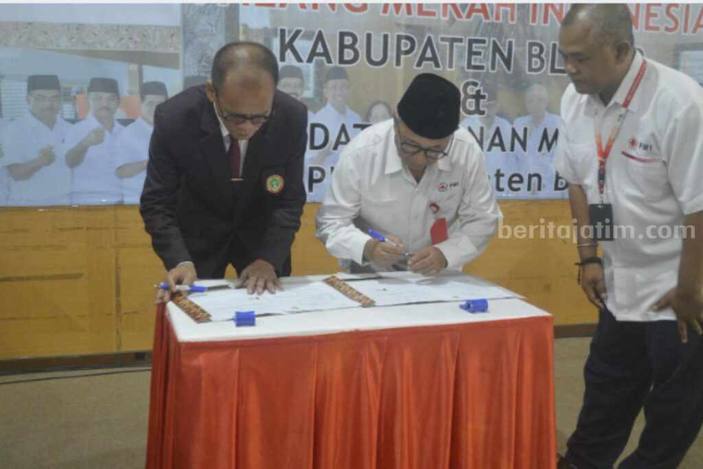 PMI Kabupaten Blitar Gelar Musyawarah Kerja dan Penandatanganan MOU Dengan PPNI PMI Blitar