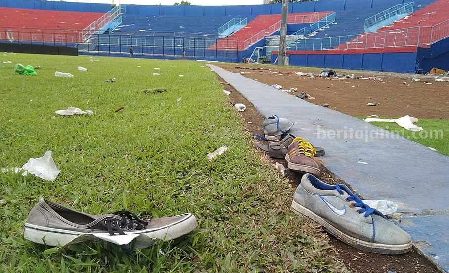 Stadion Kanjuruhan pasca tragedi 1 Oktober 2022 lalu.