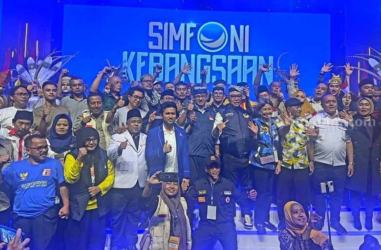 Acara Simfoni Kebangsaan yang dihadiri oleh Anies Baswedan di Gedung Dyandra Conversation Surabaya.
