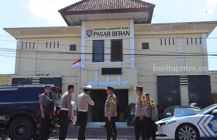 Persiapan Polres Ngawi menjelang kunker Presiden Joko Widodo.