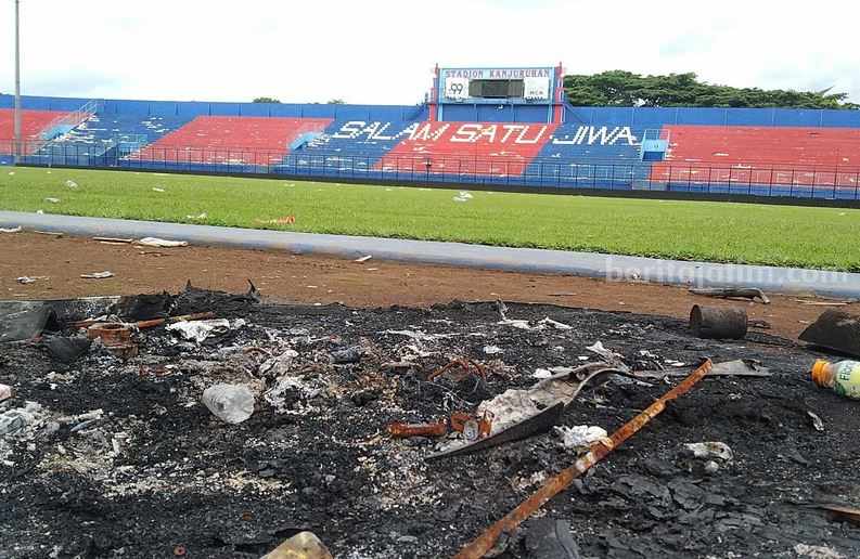 Stadion Kanjuruhan pasca tragedi 1 Oktober 2022 lalu.